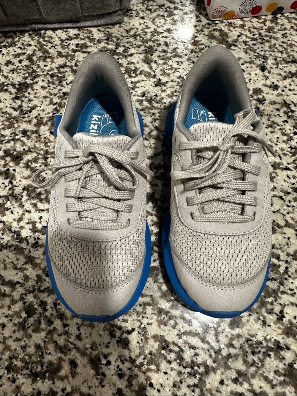 Kamik Gray and Blue Kids Sneakers with Easy-Lace Design